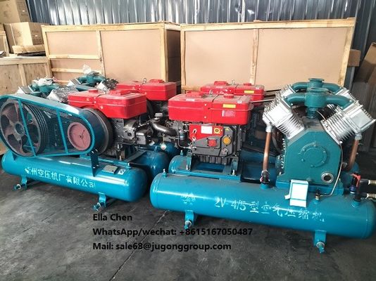 Doppelt-Behälter-Luftkompressor des Dieselkolben-portierbarer Luftkompressor-2V-4/5 für Bergbau
